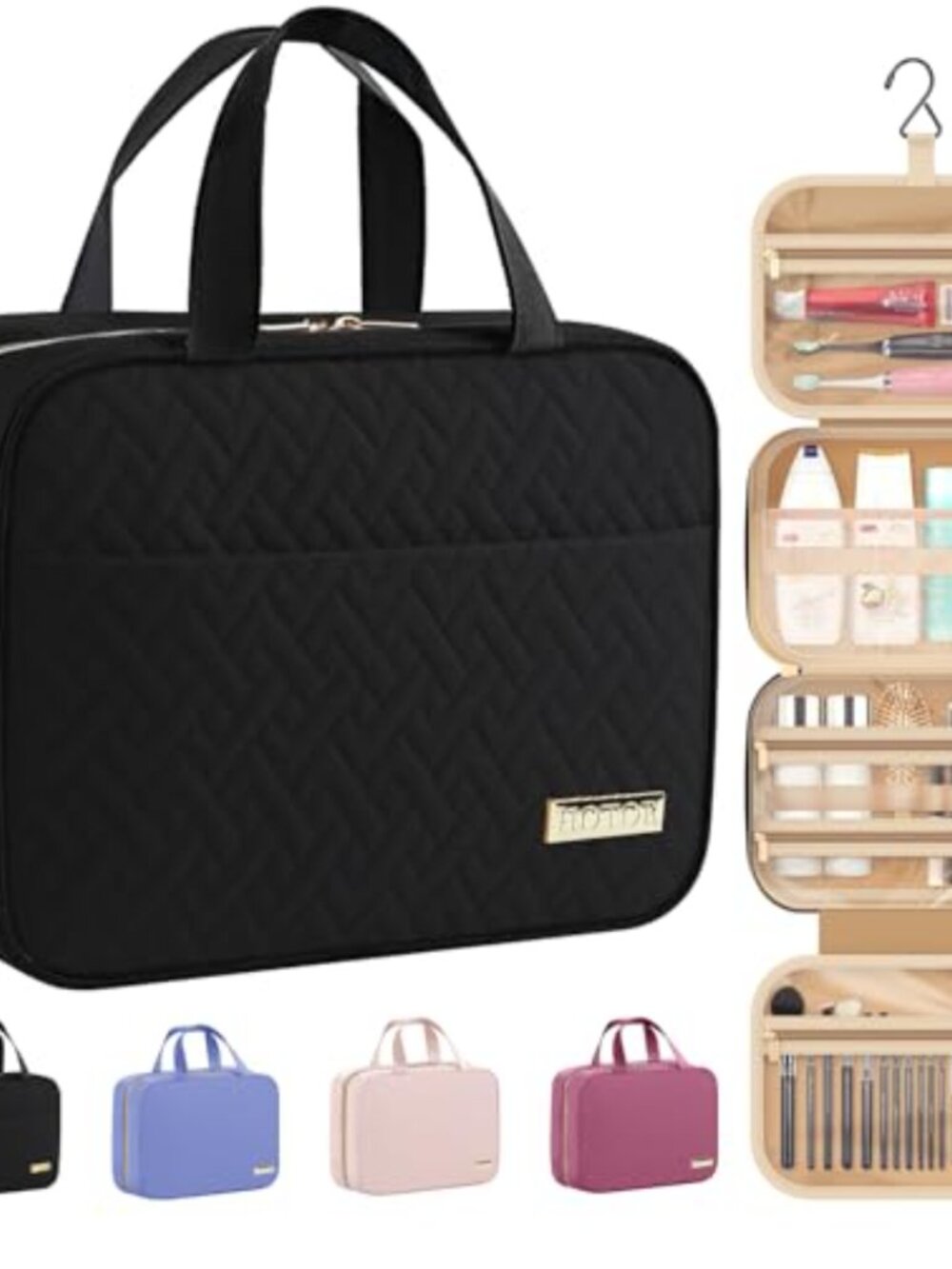 Hanging Travel Toiletry Bag Compact Expandable Makeup Organizer